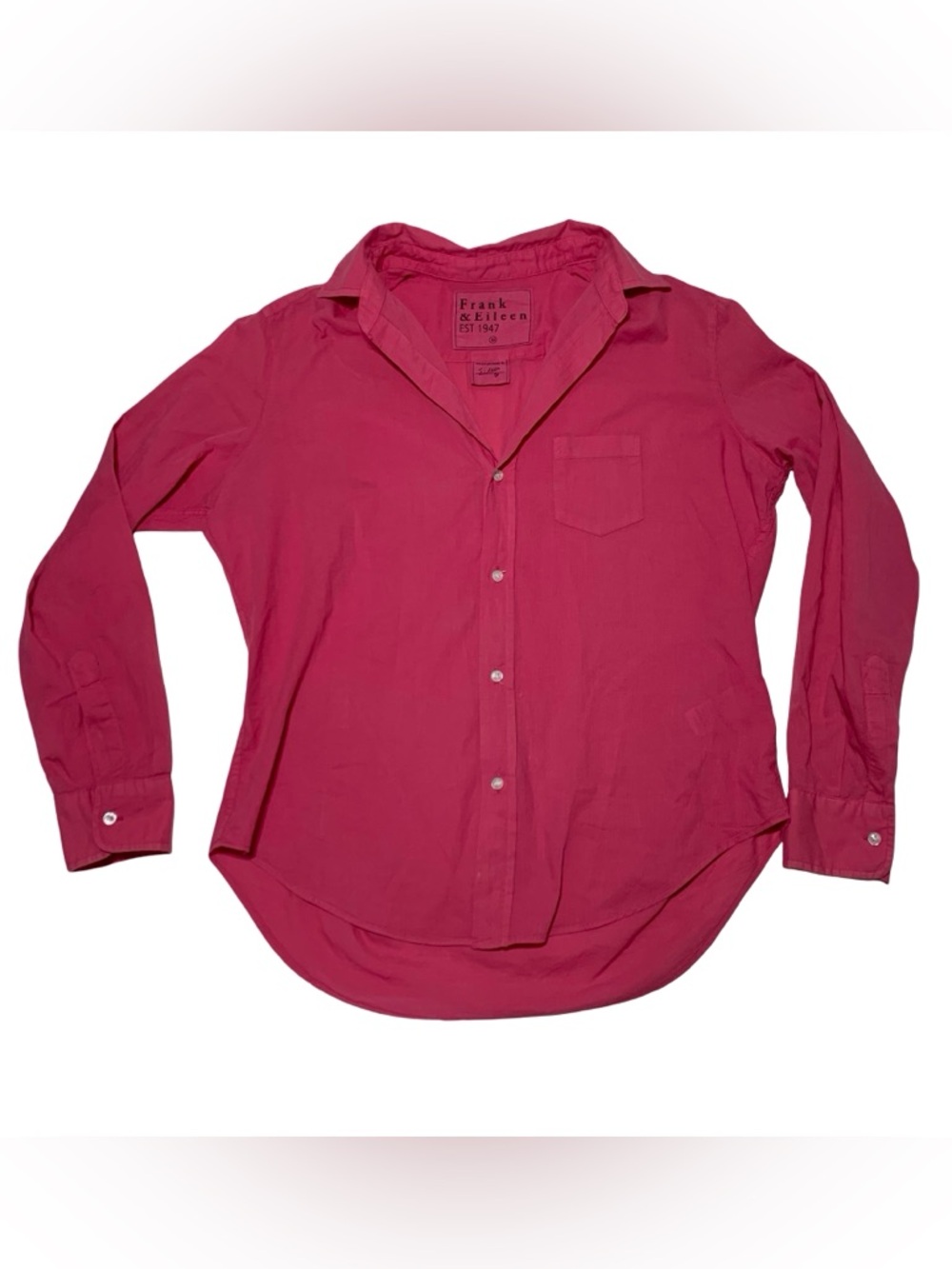 Frank & Eileen Pink Button Up Shirt Womens Size XS Organic Cotton